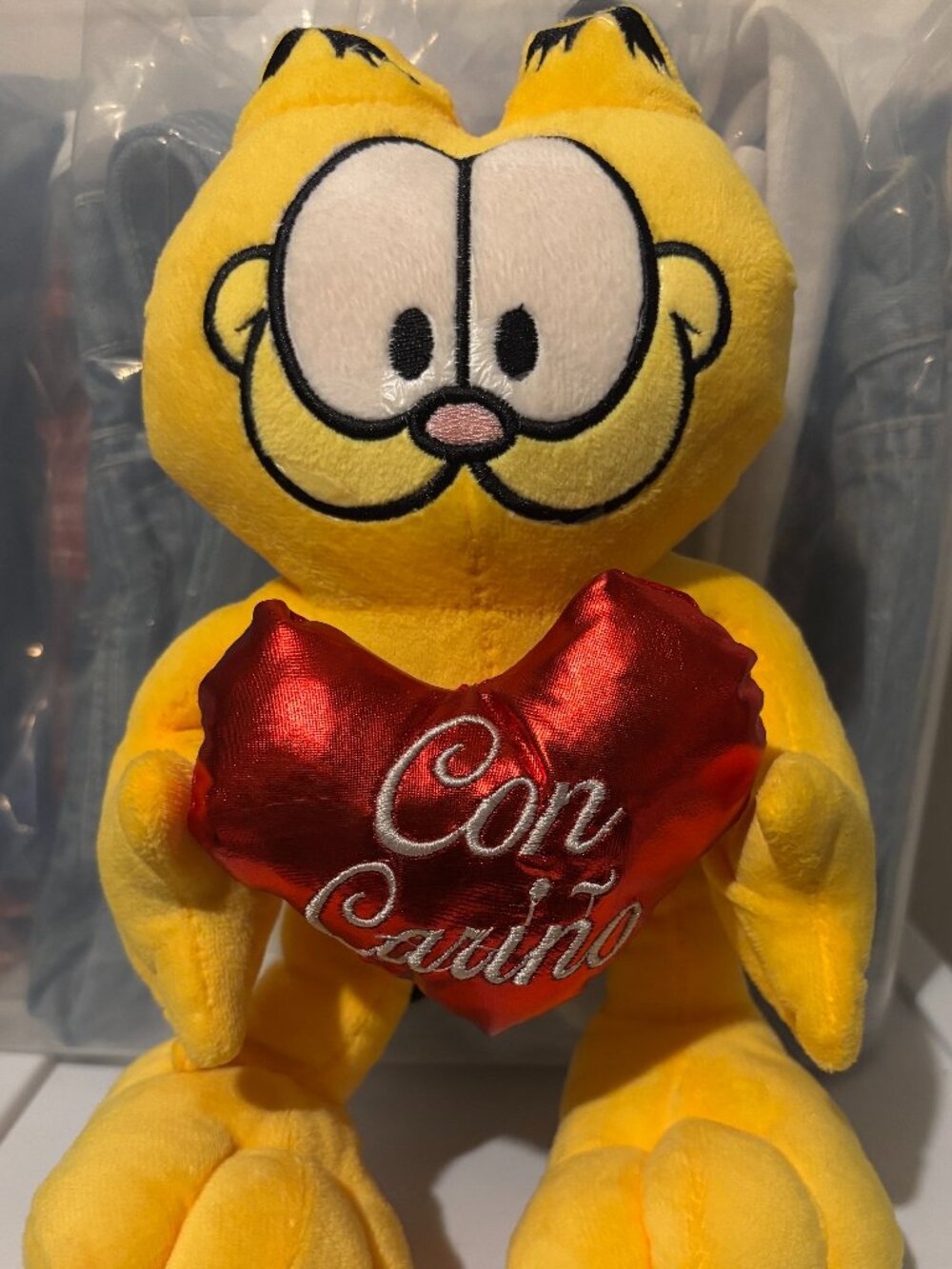Garfield Vintage “Con Cariño” Heart Plush Stuffed Animal Spanish Love Valentine